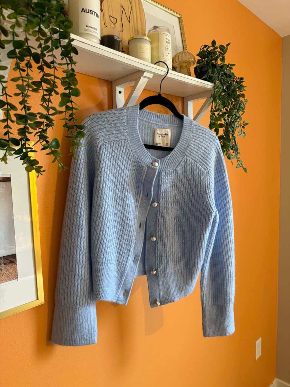 Abercrombie Blue Button Up Pearl Buttons Size M